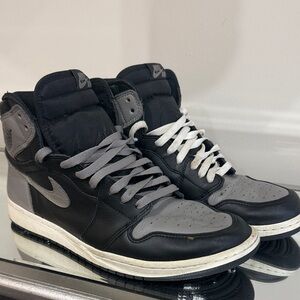 Jordan Black and Gray Athletic Shoes